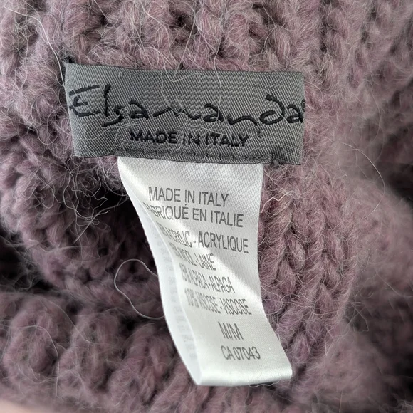 Italian Made Alpaca Blend Cable Knit Batwing Turtleneck, Size Medium - Picture 9 of 10